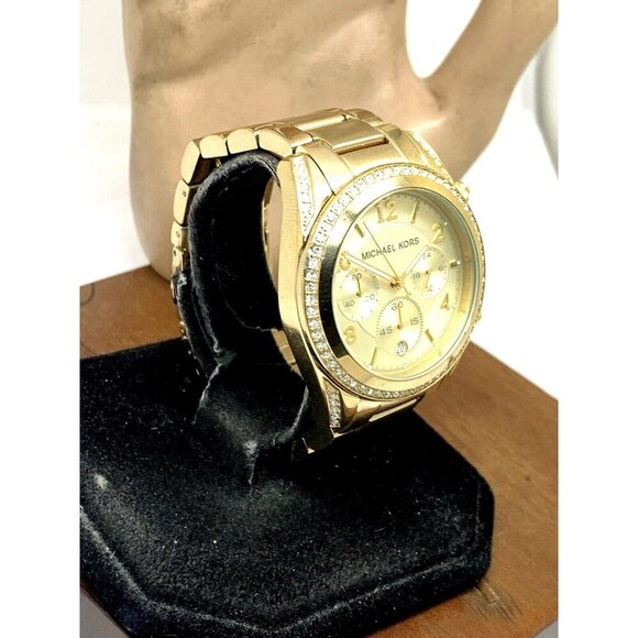 Michael Kors Women's Watch MK5166 Blair Quartz Chronograph Gold Steel 39mm - Picture 2 of 14